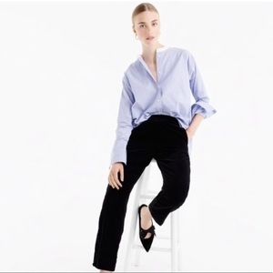 J Crew Easy Pull on pants in black velvet size 6